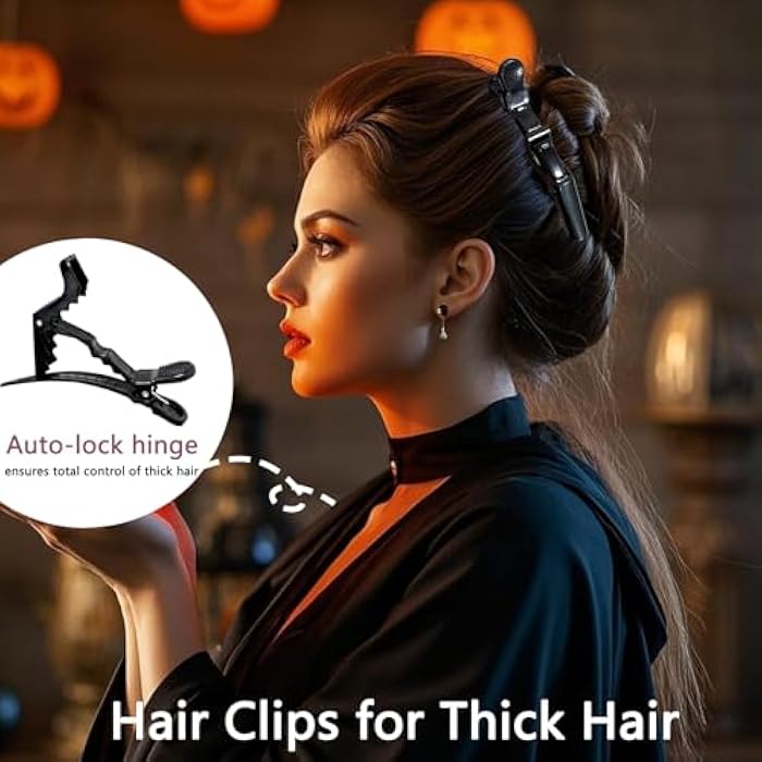 AmiCera Crocodile Clips, 12pcs Hair Clips for Styling, Professional Cute Large Hair Sectioning Clips for Thick Fine Hair, No Crease Hairdressing Clips for Girls Women, Alligator Hairclips, Colourful - Image 5